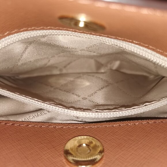 Cognac/Gold Saffiano Leather Satchel/Crossbody EUC #251 - Picture 10 of 14